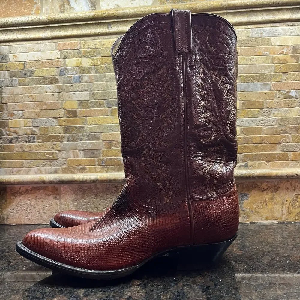 Vintage Panhandle Slim Leather Western Lizard Cowboy Boots Sz 6.5 - Picture 2 of 10